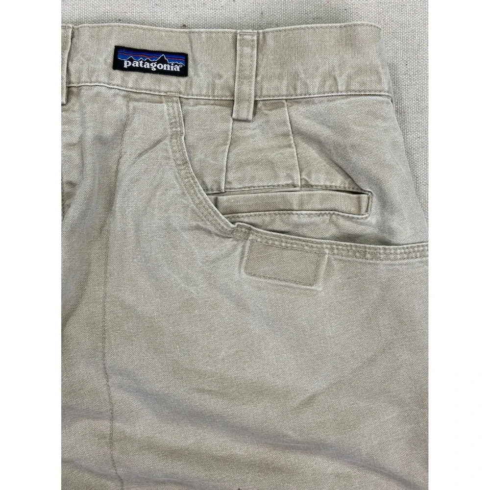 Vintage Patagonia Mens 34 Double Knee Stand Up Work Pants Khaki Canvas Trousers